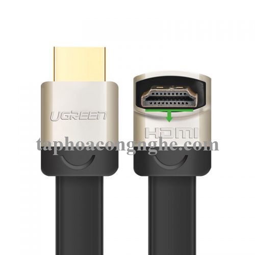 Ugreen 10280 3M màu Đen Cáp tín hiệu HDMI chuẩn 1.4 đầu góc 90 độ HD122 30010280